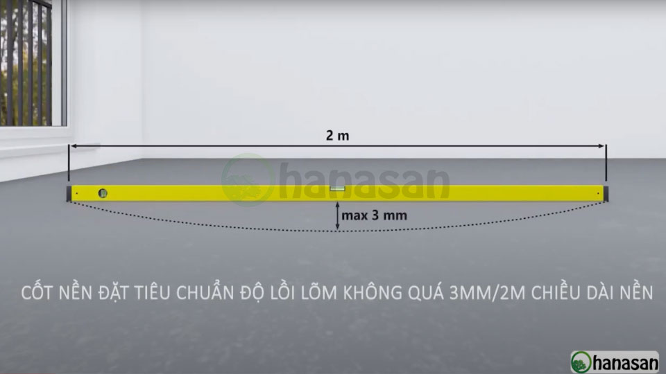 Tiêu chuẩn cốt nền phẳng trước khi lắp đặt sàn gỗ