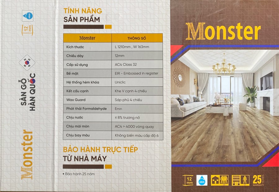 sàn gỗ monster thông số kỹ thuật