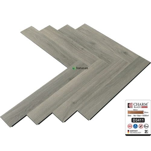 sàn gỗ xương cá charm black d3411