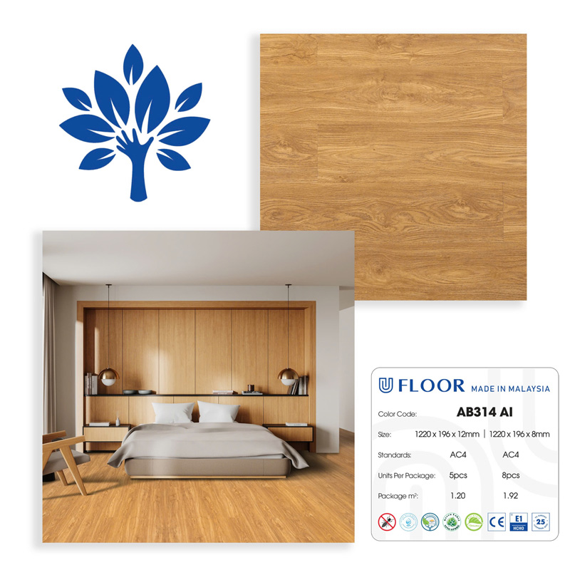 Sàn gỗ ufloor 8mm ab314