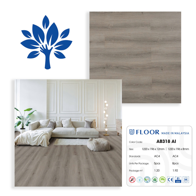 Sàn gỗ ufloor 8mm ab318