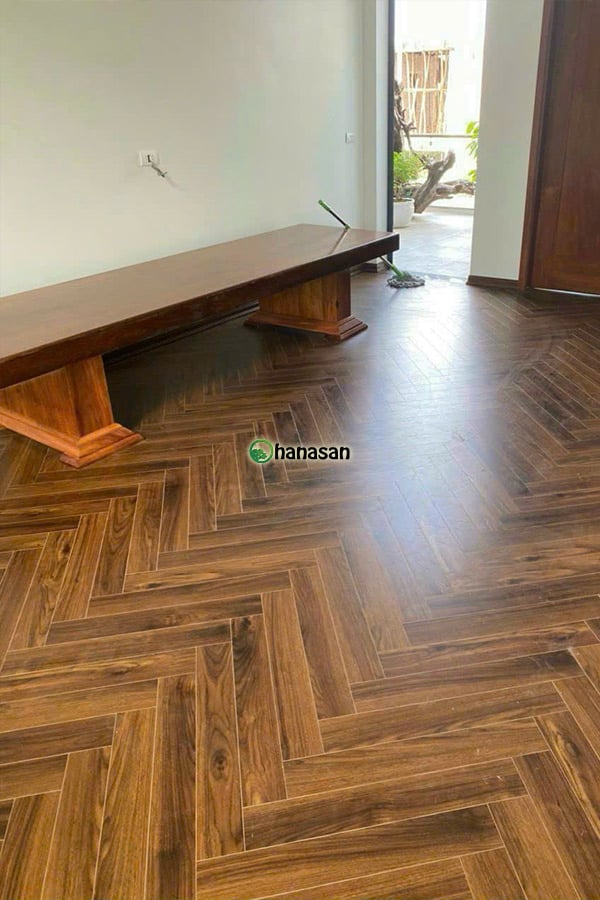 sàn gỗ xương cá màu óc chó wilson s3166