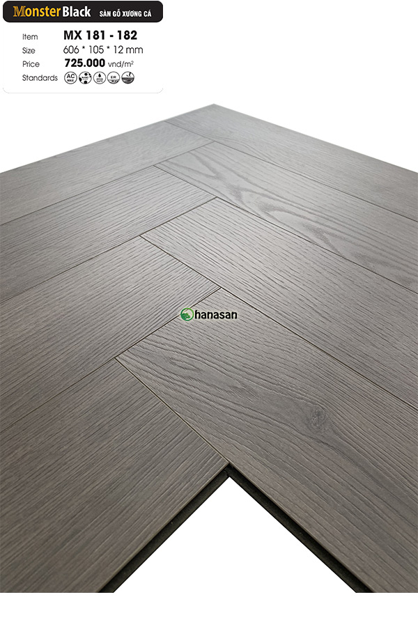 sàn gỗ xương cá monster black mx 181 182