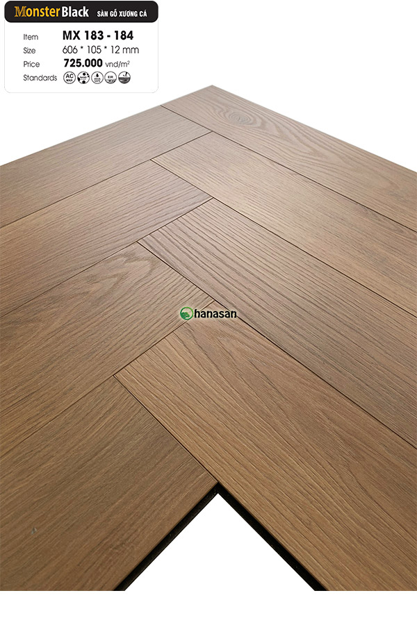 sàn gỗ xương cá monster black mx 183 184