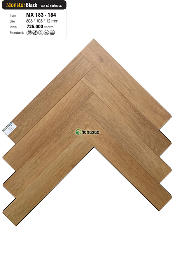 sàn gỗ xương cá monster black mx 183 184