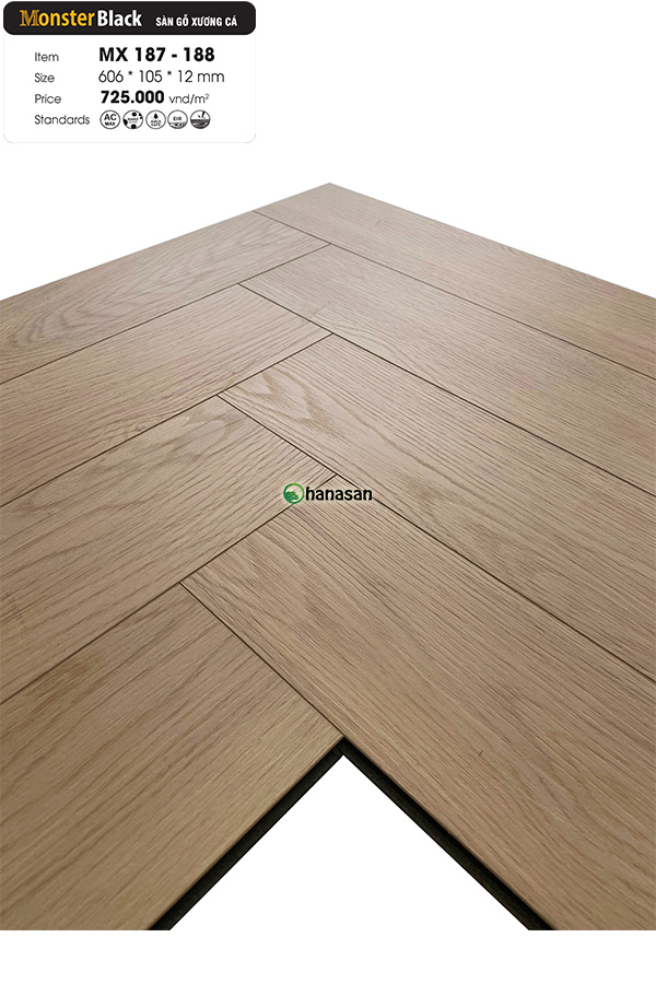 sàn gỗ xương cá monster black mx 187 188