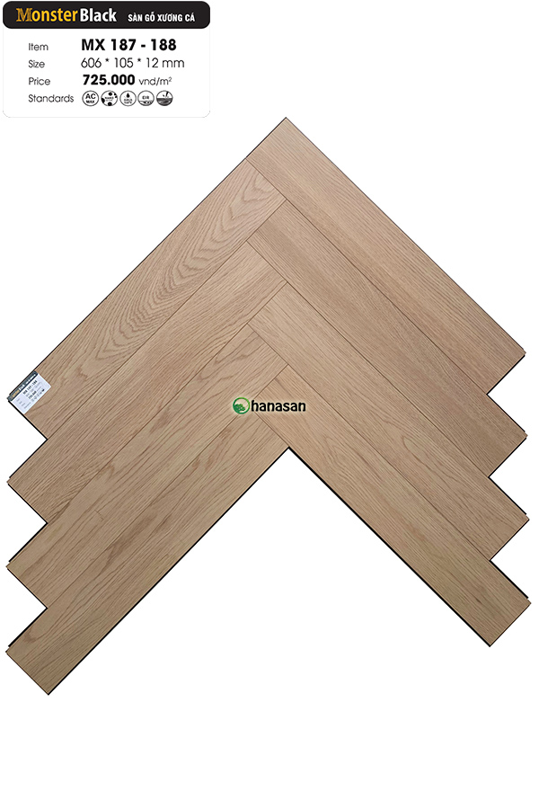 sàn gỗ xương cá monster black mx 187 188