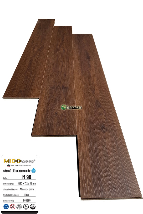sàn gỗ cốt đen mido M98